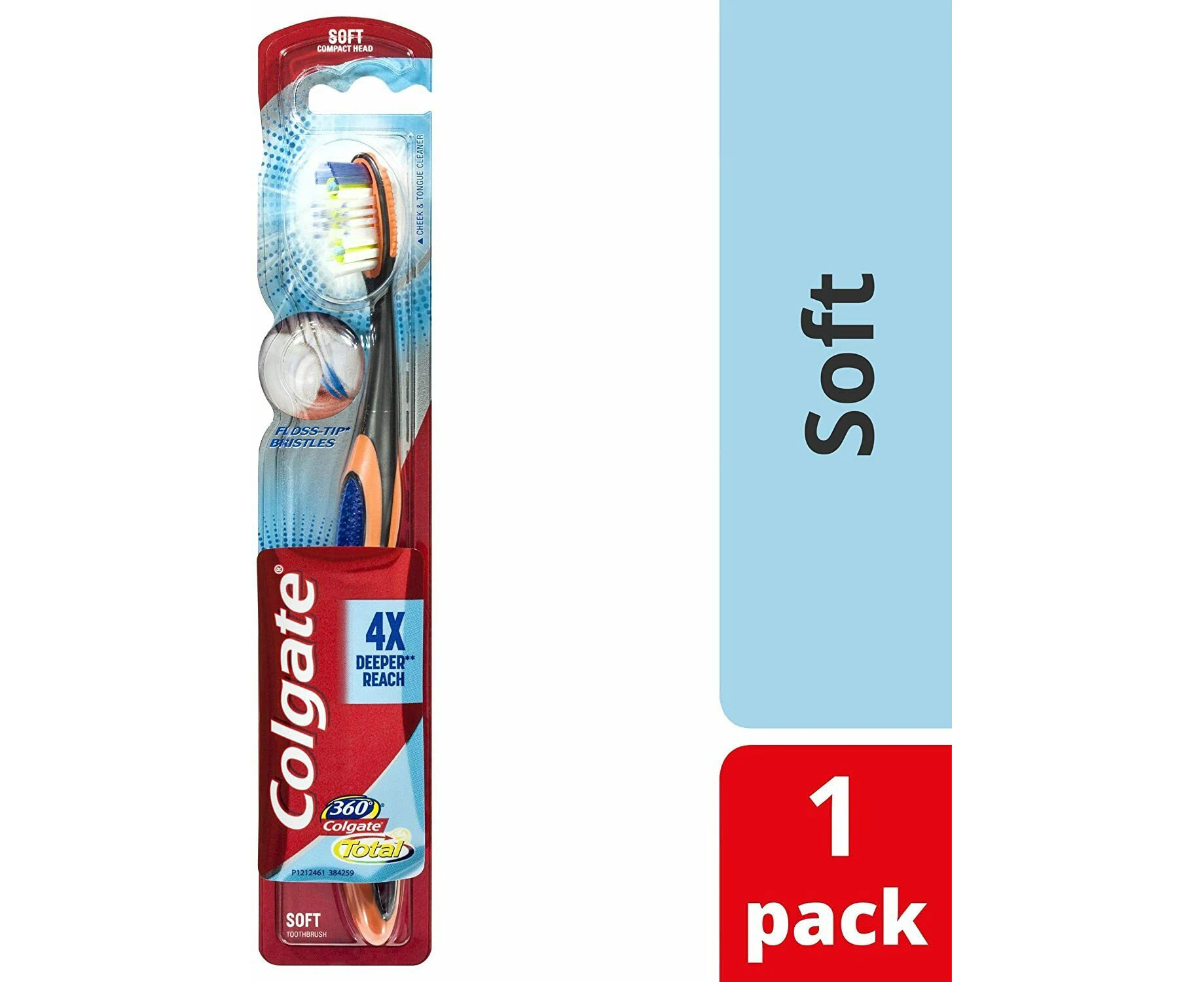 1 Pack Colgate Toothbrush Floss Tip Bristles Soft Compact Head - Assorted