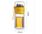 400ml Double Wall Glass Tea Infuser Bottle Tea Tumbler With Infuser Portable Tea Bottle For Loose Tea Travel Tea Mug With Strainer Dual-use Tea Cup
