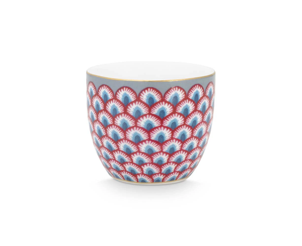 Pip Studio Flower Festival Scallop Red-Light Blue Egg Cup