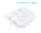 Modern-Bath Pillow, Bathtub Spa Pillow with 4D Air Mesh Technology and 7 Suction Cups, Helps Support Head, Back, Shoulder and Neck, Fits All Bathtub, Ho