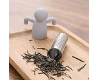 Tea Infuser for Loose Leaf Tea Cute Tea Strainer Ball Stainless Steel Extra Fine Mesh Tea Steeper Filter for Cup Mug Silicone Handle Grey