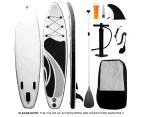 10K Black/White Stand Up Paddle SUP Inflatable Surfboard Paddleboard W/ Accessories & Backpack