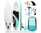 14GK Black/White/Blue Stand Up Paddle SUP Inflatable Surfboard Paddleboard W/ Accessories & Backpack