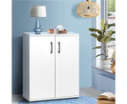 Oikiture Storage Cabinet Bathroom Cabinet Freestanding Cupboard Organiser White