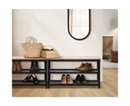 Oikiture Shoe Cabinet Bench Shoes Rack Shelf Storage 3-Tier Industrial Furniture