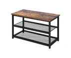 Oikiture Shoe Cabinet Bench Shoes Rack Shelf Storage 3-Tier Industrial Furniture