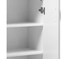 Oikiture Storage Cabinet Bathroom Cabinet Freestanding Cupboard Organiser White