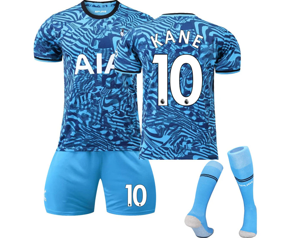 Tottenham Hotspur Third Stadium Jersey 2022-23 Kane No.10 Soccer Jersey 3-Pieces Kits For Kids Adults