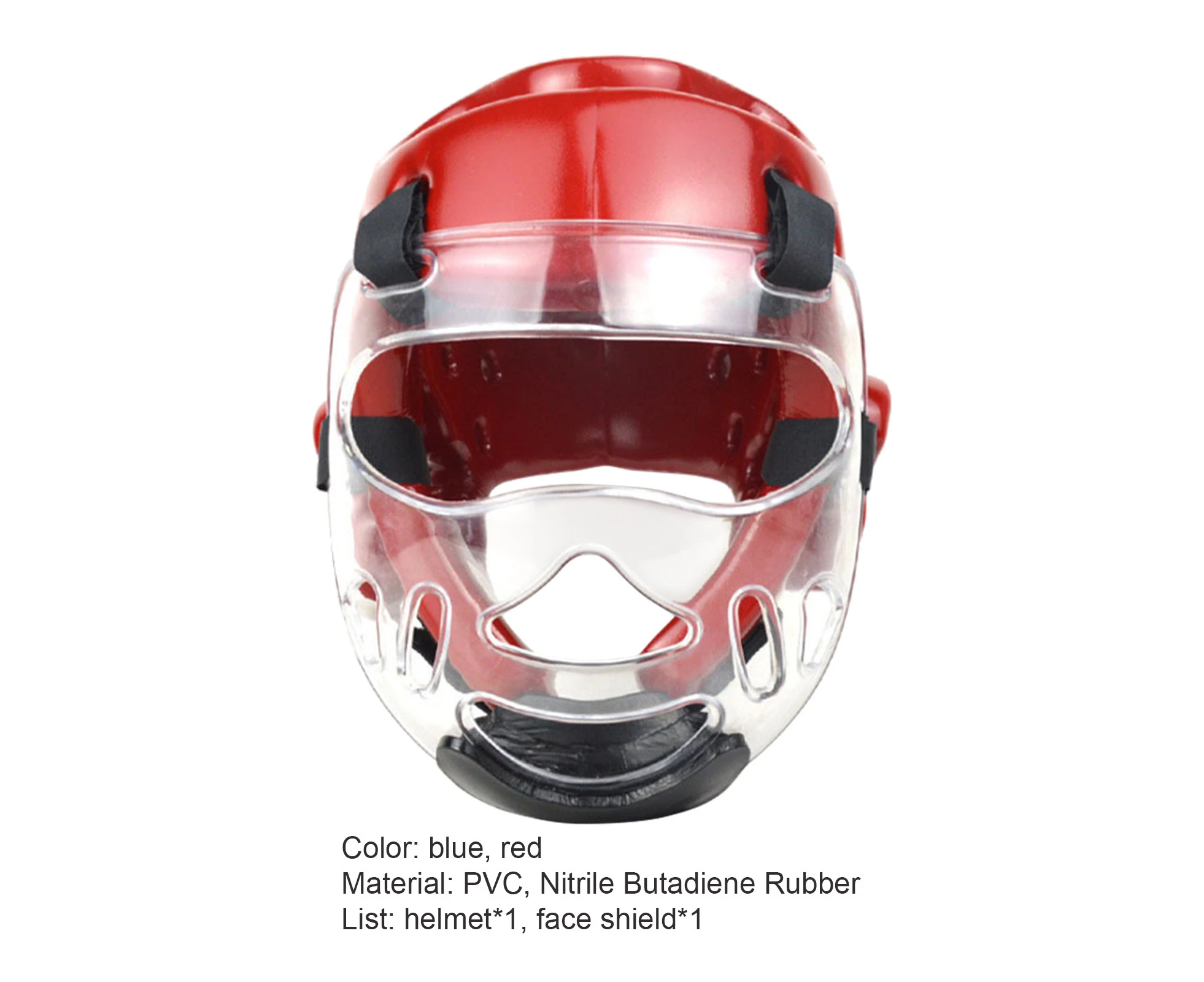 Nvuug Taekwondo Helmet Breathable Shock Absorption Multi-purpose Head Guard Sparring Helmet for Sport-Red