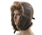 Nvuug Ear Flap Hats Skin-friendly Breathable Accessory Winter Ear Flap Ski Hat for Aviator-Brown