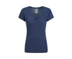 Mountain Warehouse Womens Agra T-Shirt IsoCool Quick Dry Breathable Ladies Top - Navy