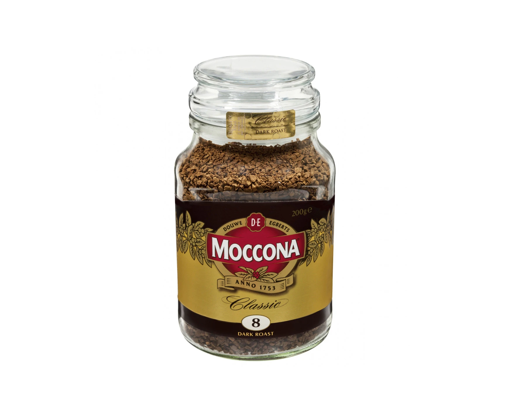 Moccona Classic Freeze Dried Dark Roast Instant Coffee Jar 200g