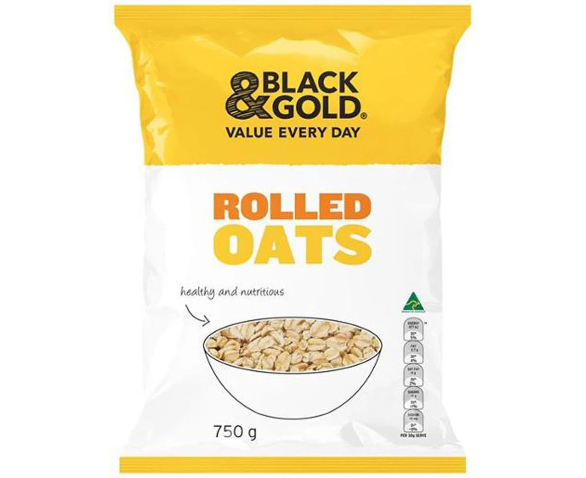 Black & Gold Rolled Oats 750gm