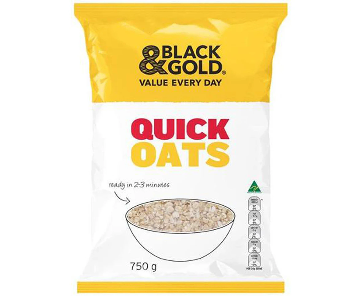 Black & Gold Quick Cooking Oats 750gm