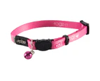 Rogz Kiddycat Safeloc Polyester Cat Collar Pink Hearts 8mm