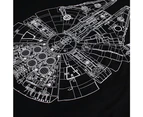 Star Wars Mens Millennium Falcon T-Shirt (Pack of 2) (Black/White/Red) - TV789