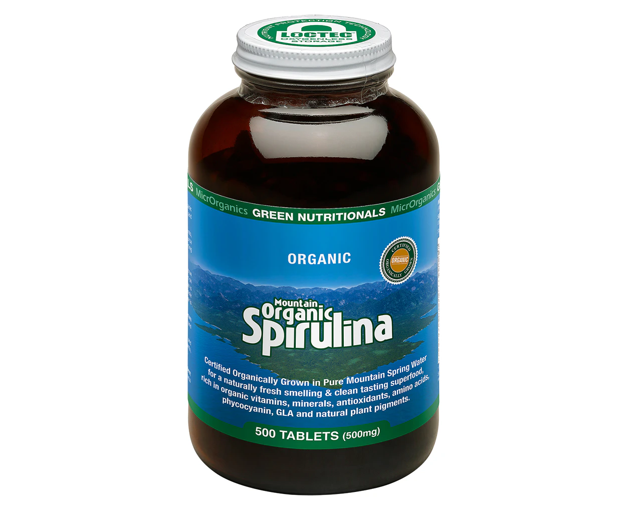 Green Nutritionals Mountain Organic Spirulina 500mg 500t