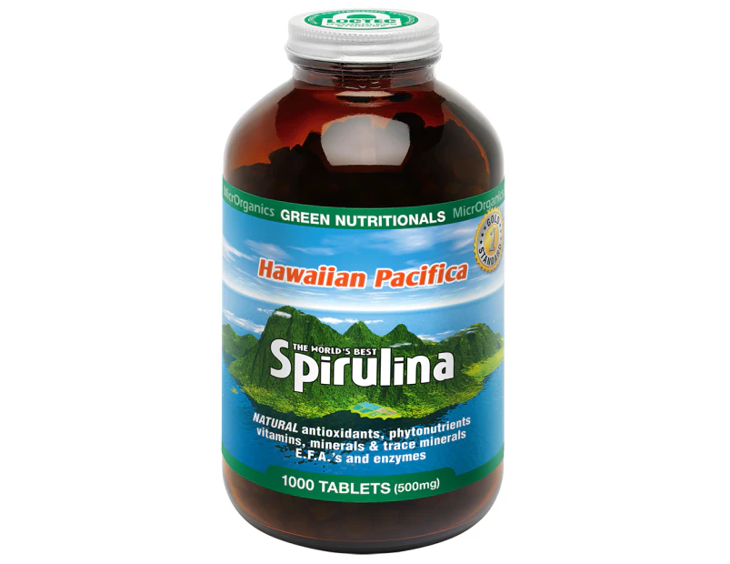 Green Nutritionals Hawaiian Pacifica Spirulina 1000 tablets - Vegan Friendly
