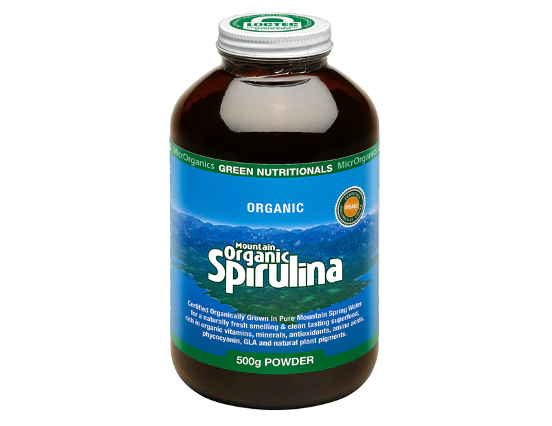 Green Nutritionals Mountain Organic Spirulina 500g Powder - Vegan Vegetarian