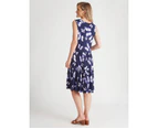 Millers Knit Tiered Knee Length Dress - Womens - Purple Butterfly