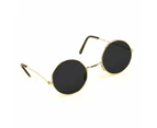 Lennon 1960s Hippie Glasses - Dark Tint Gold Frames