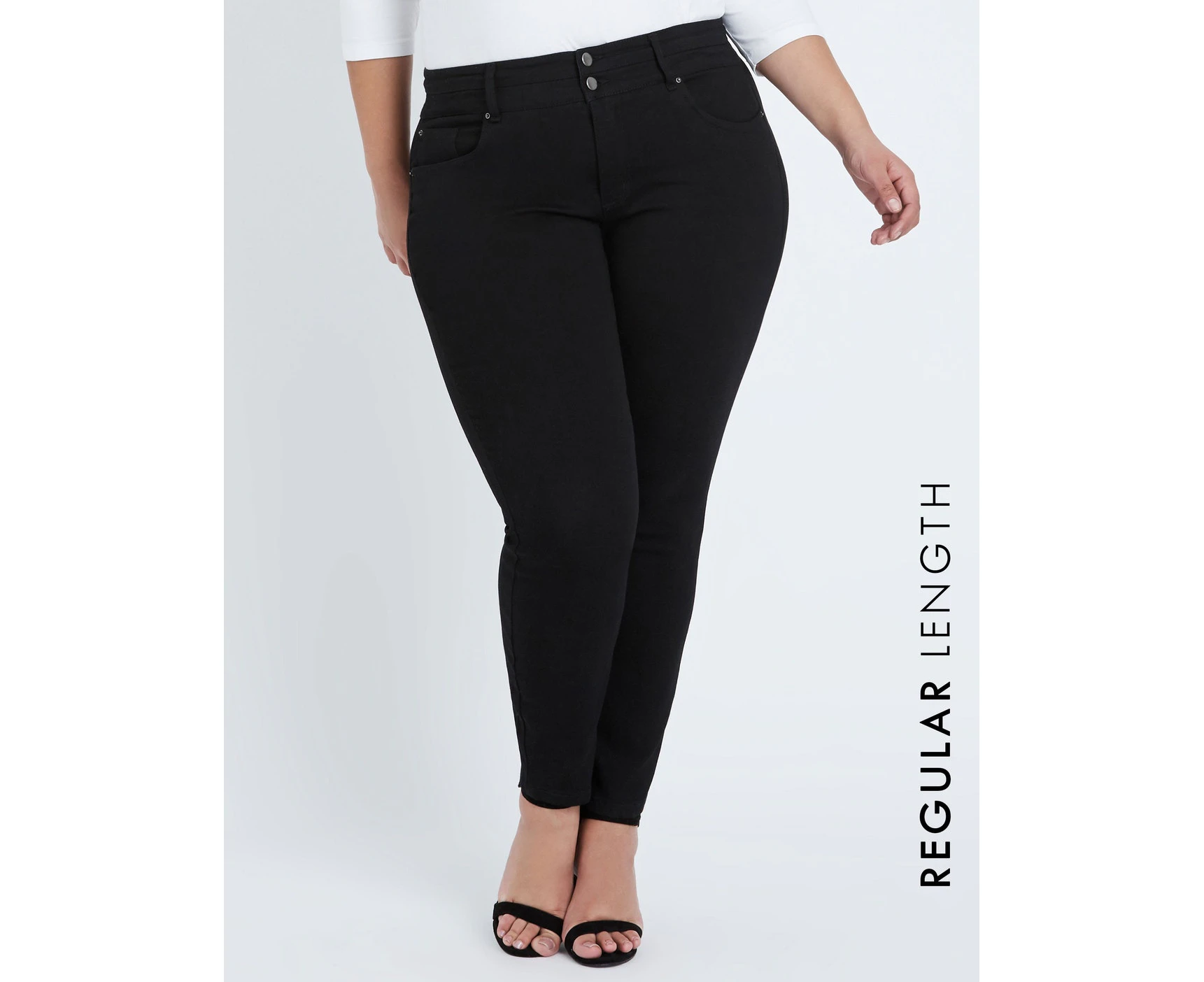 Autograph Slim Legs Regular Length Jeans - Plus Size Womens - Black