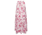 Autograph Woven Linen Blend Cut Away Midi Dress - Plus Size Womens - Pink Paisley