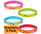 Show Your Emojions Party Supplies Bracelets 4 Pack
