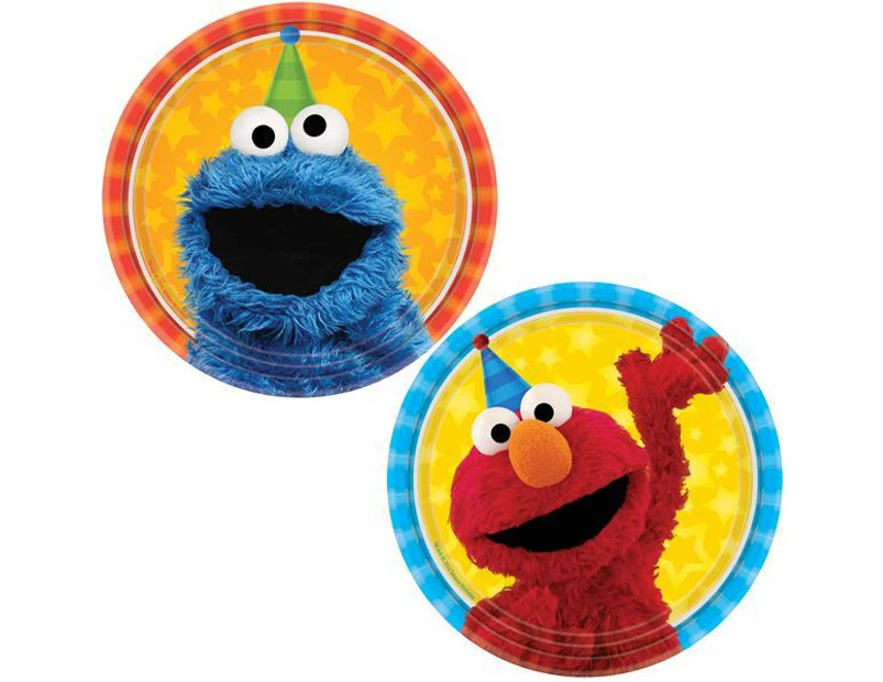 Sesame Street Party Supplies Elmo and Cookie Monster Lunch Plates 8 Pack