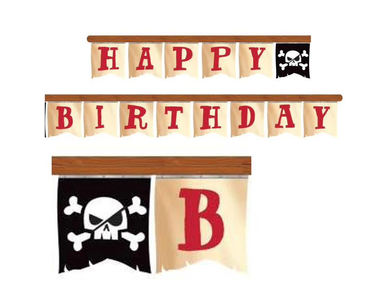Pirate Treasure Happy Birthday Jointed Banner