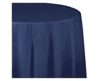 Navy Blue Party Supplies Plastic Round Tablecover