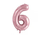 Number 6 Light Pink Foil Balloon 86cm