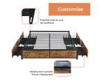 Levede Metal Bed Frame Mattress Base Platform Wooden 4 Drawers Queen Rustic