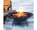 2 IN 1 70cm Portable Steel Fire Pit Bowl