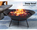 2 IN 1 70cm Portable Steel Fire Pit Bowl