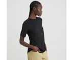 Kathmandu Women's 100% Merino Short Sleeve Crew Top - Black