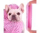 Super Absorbent and Quick-drying Dog Towels, Microfiber Pet Bath Towels pink medium