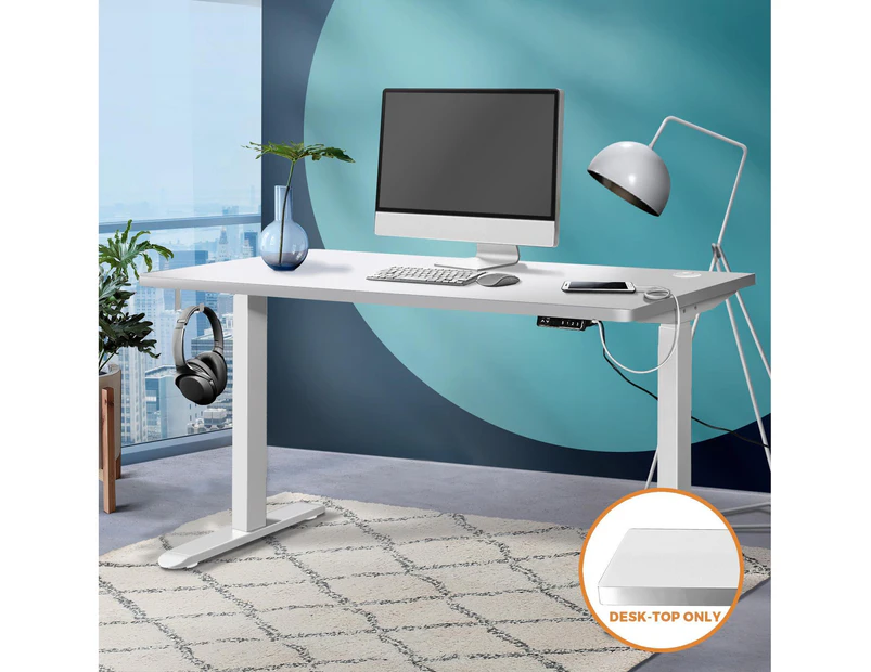 Oikiture Standing Desk Top Adjustable Electric Desk Board Computer Table White