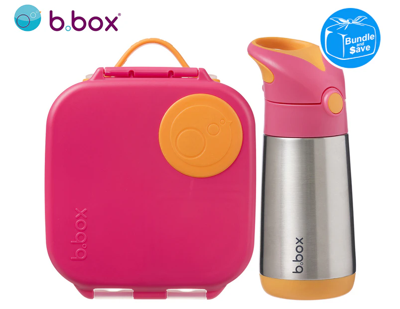 b.box Kids' Mini Lunchbox & Insulated Drink Bottle - Strawberry Shake