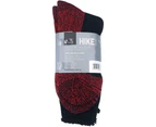 Wool Blend Hike Socks 3 Pair Pack Black/red