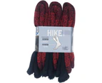 Wool Blend Hike Socks 3 Pair Pack Black/red