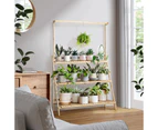 Livsip 3-Tier Folding Plant Stand w/ Hanging Bar