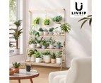 Livsip 3-Tier Folding Plant Stand w/ Hanging Bar