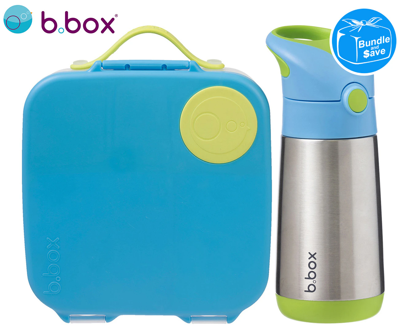 b.box Kids' Lunchbox & Insulated Drink Bottle - Ocean Breeze