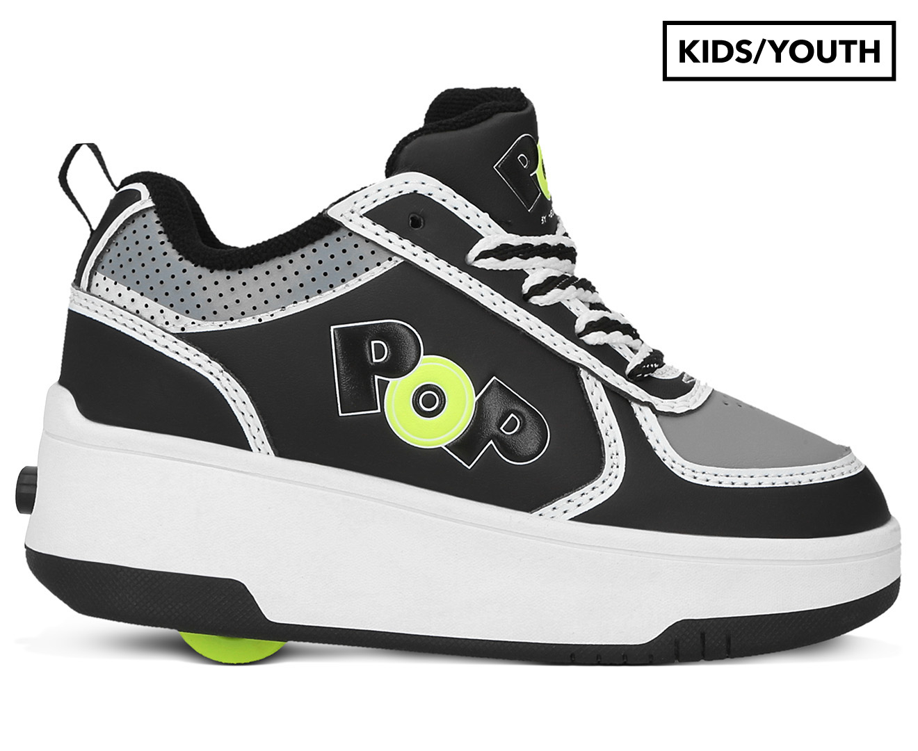 Heelys Boys' Strike Skate Shoes - Black/Grey/Yellow 