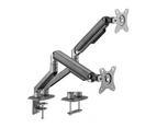 Brateck Dual Monitor Economical Spring-Assisted Monitor Arm Fit Most 17'-32' Monitors, Up to 9kg per screen VESA 75x75/100x100 Space Grey