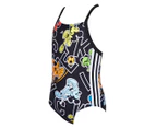 Adidas x Disney Girls' Mickey All-Over Print One-Piece Swimsuit - Black