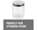12 x GLASS JAR w/ STAINLESS STEEL LID 200mL Kitchen Food Storage Canister Pantry Food Storage Container Kithcen Canisters Glass Snap On Lid
