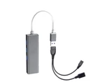 3 Ports USB HUB LAN Ethernet Connector OTG Adapter for Amazon Fire Gen 2/3/4 - Grey