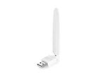 2.4GHz 150Mpbs Portable USB Wireless Network Card WiFi Adapter with Antenna - White
